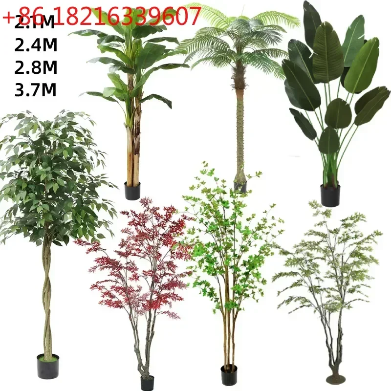 TAO Large Artificial Plants Potted Fake Green Plastic Plant Tropical Tree for Home Wedding Balcony Living Room Indoor Decoration