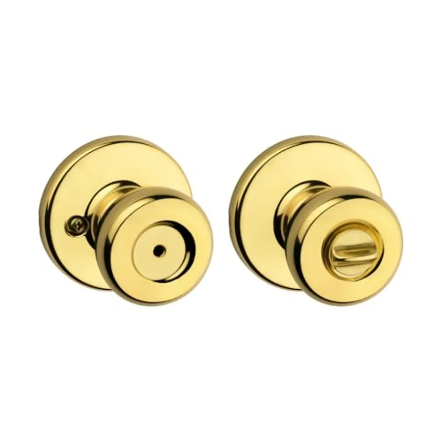

Tylo Interior Privacy Door Knob with Lock, Door Handle For Bathroom and Bedroom, Polished Brass Keyless Turn Lock Doorknob, 1 C