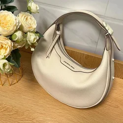 Bolsa de Ombro de Grande Capacidade para Mulher Solteira, Half Moon, Forma de Bolinho, Tote, Marca Designer, Moda Feminina, Monocromática