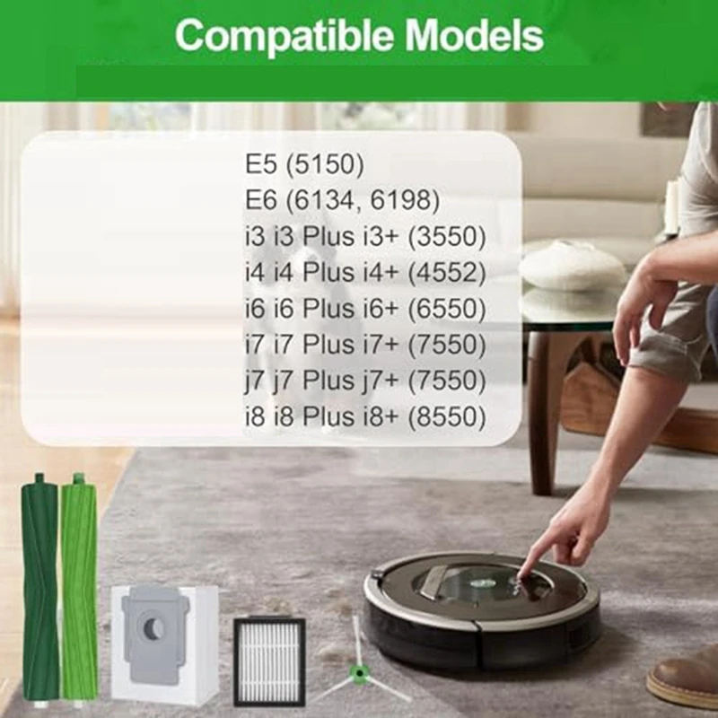 Accessories For Irobot Roomba I7 I7+ J7 I8 I8+ I3 I3+ I4 I4+ I6 I6+ J7+, Dust Bags, Filters, Side Brushes