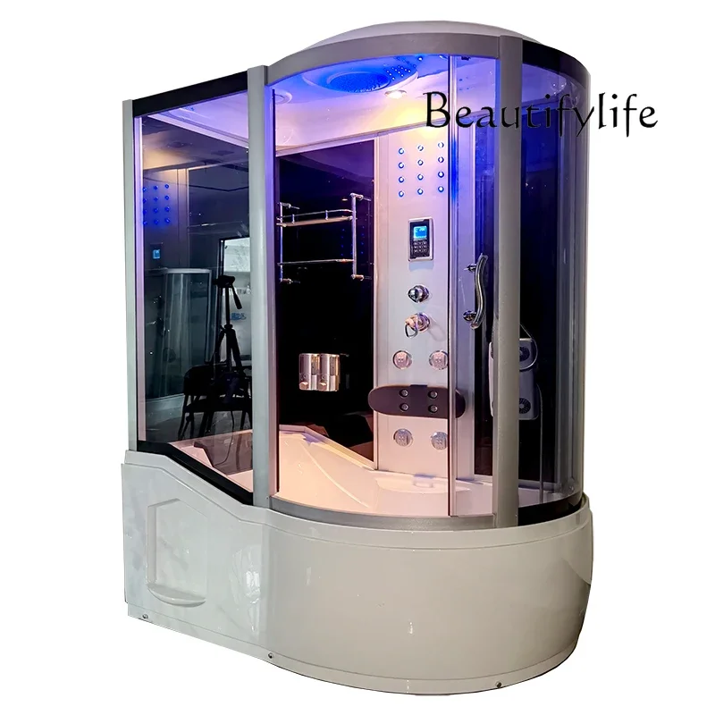

Integral shower room Integrated household steam room Bath room Mobile glass door partition