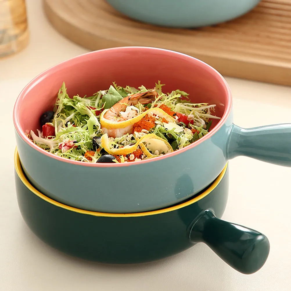 Premium Ceramic Bowl Fine Craftsmanship Rounded Edges Glossy Surface Heat Resistant Wear Resistant Multi Purpose Ramen Salad