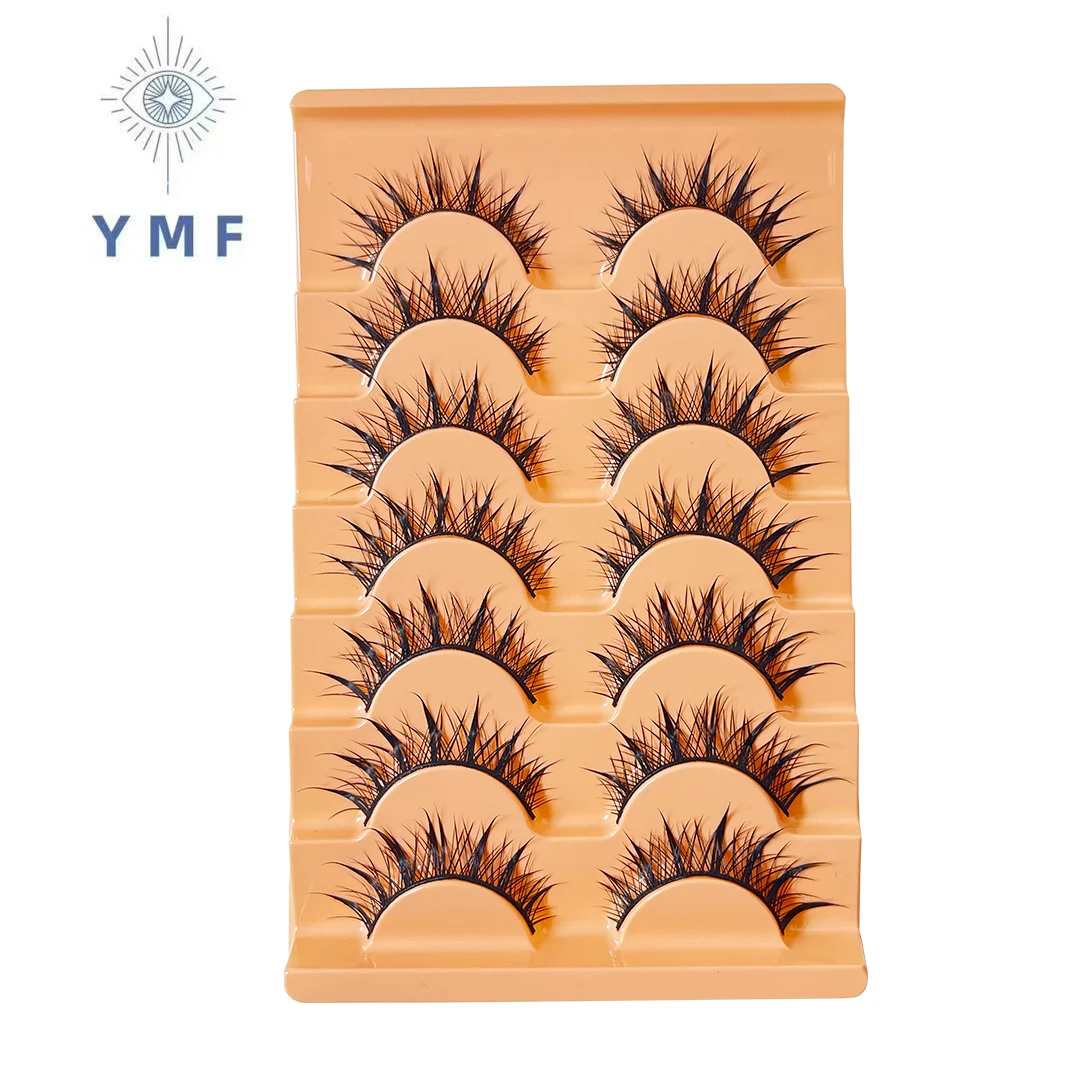 Comic Eyelashes 7 Pairs of False Eyelashes Natural Nude Makeup Daily Can Support Double Eyelids Eyelashes