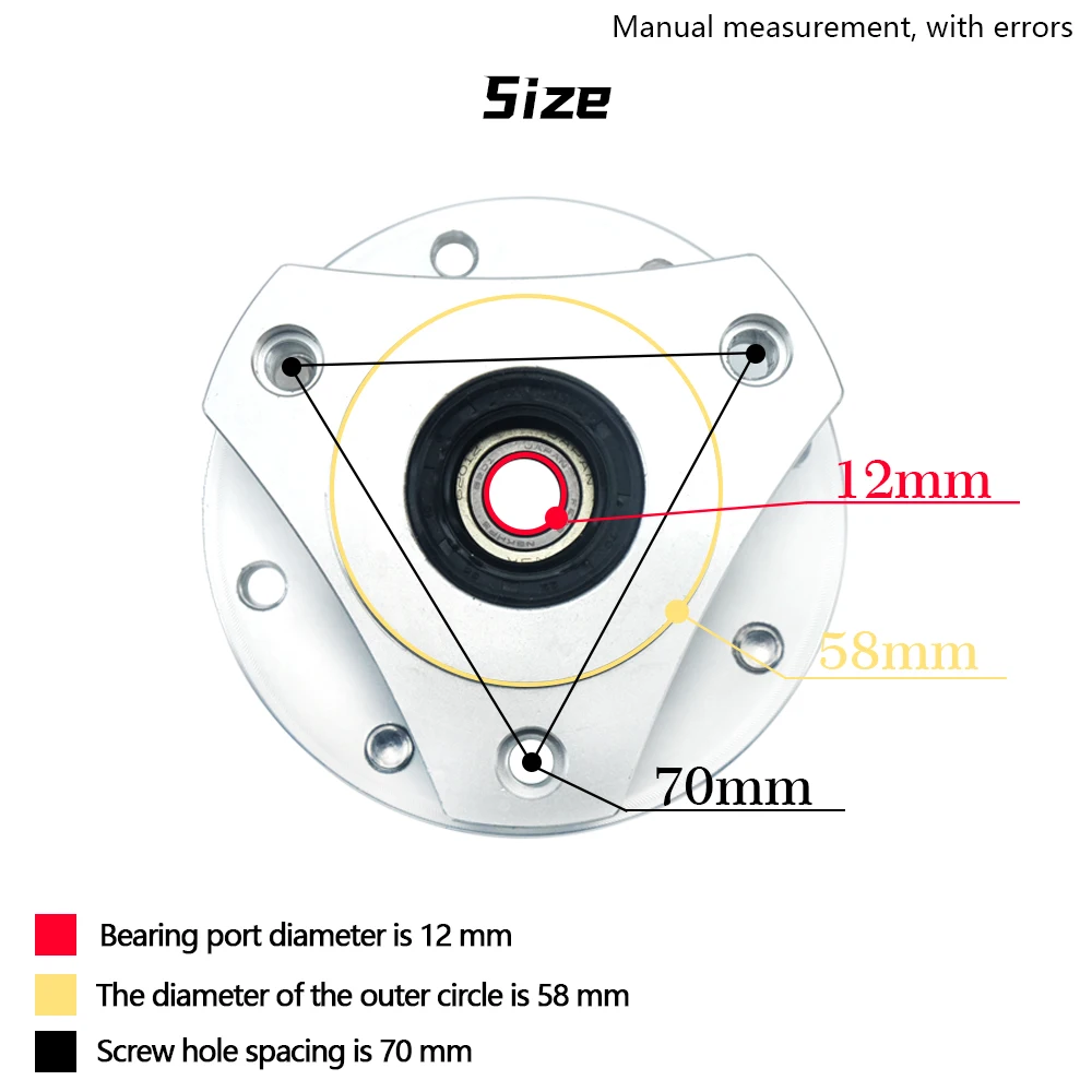 12×3J Front Rim Wheel 70MM Disc Brake Hub For Honda Ruckus Zoomer Af58 GY6 Maddog Taotao Scooter Modified Parts Accessorie