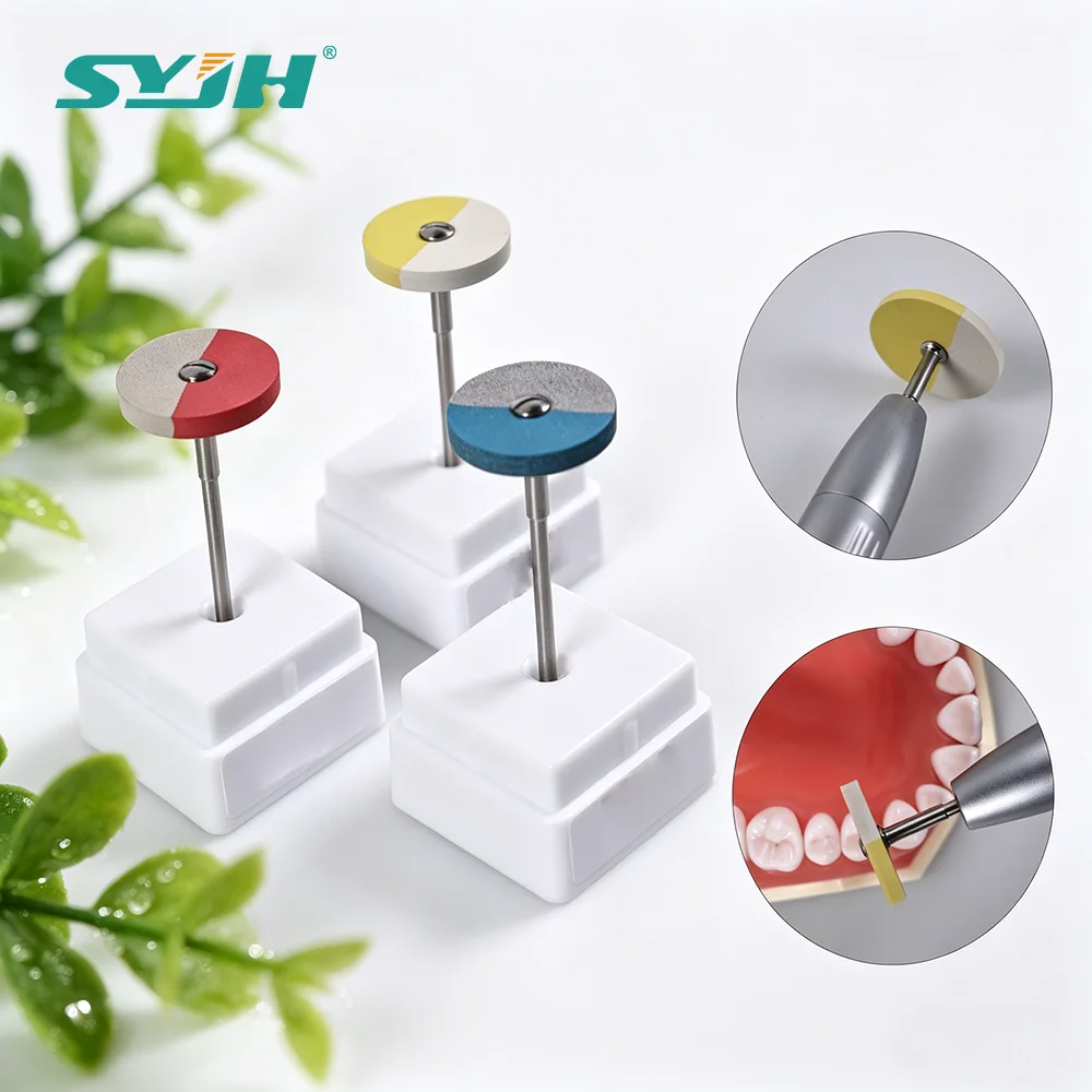 

SYJH Dental Twin-Color Rubber Polisher Wheel Disc Composite Diamond Zirconium Oxide Polishing For Dentistry equipment Tools