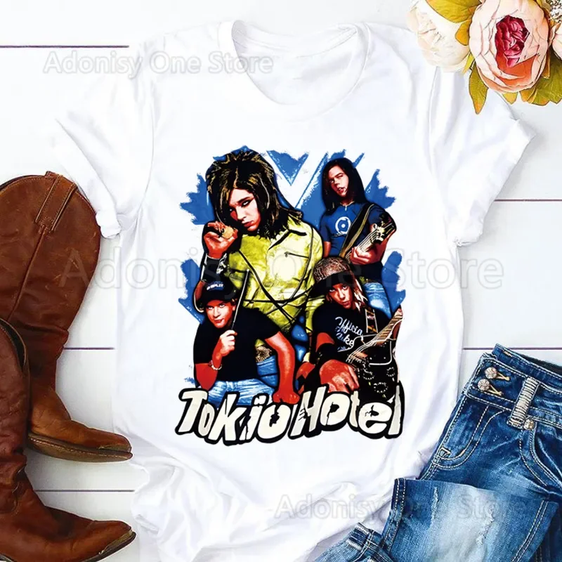 

Рок-группа Tokio Hotel Music Harajuku футболка Harajuku женская футболка с надписью забавная женская футболка повседневная модная эстетичная футболка