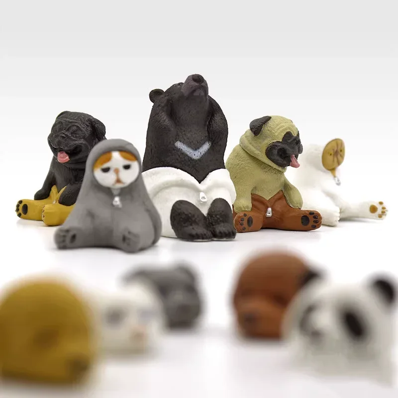 Stasto Originele Gashapon Capsule Speelgoed Kawaii Miniatuur Camouflage Dier Kat Hond Figuur Schattige Gacha Beeldje Anime Decor