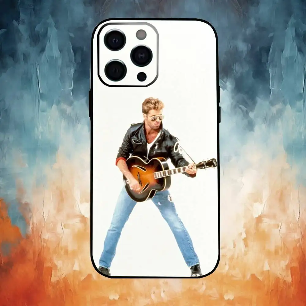 حافظة هاتف G-George M-Michael لهاتف iPhone17,16,15,14,13,12,11 Plus، Pro Max غطاء أسود ناعم #4