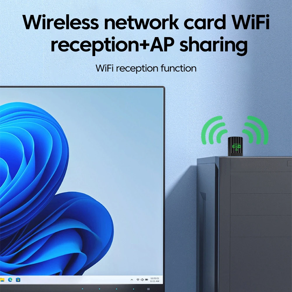 2 In 1 Bluetooth 5.4 WiFi USB Adaptor Kartu Jaringan Nirkabel WiFi 6 AX900 Dongle Dual Band 2.4G & 5GHz untuk PC Driver Gratis USB WiFi