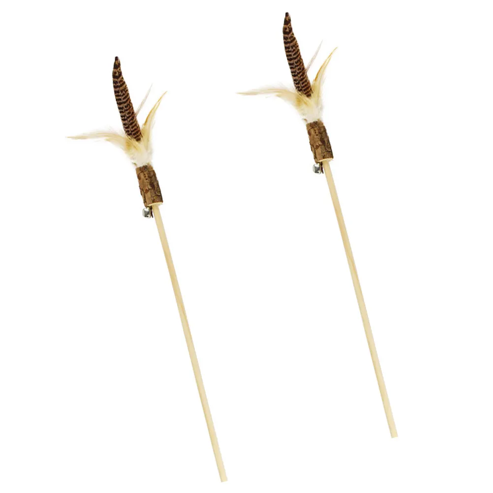 

2 шт. Премиальные деревянные дразнилки для кошек: интерактивная игрушка для котят, стимулирующая умственную активность, повышающая настроение, укрепляющая связь с хозяином