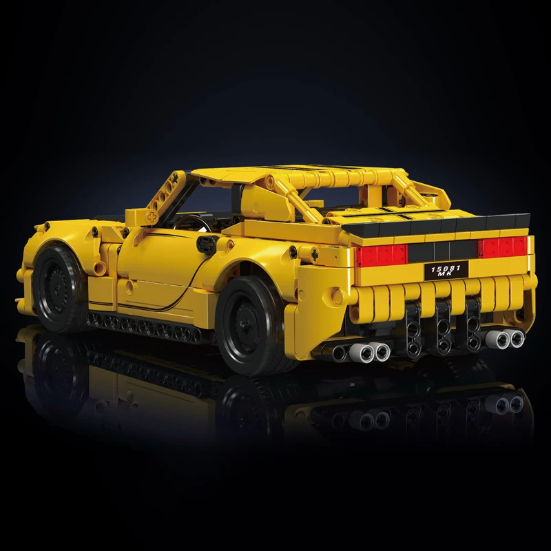 Mould King 15081 Technical Car Building Block The RC Motorized Yellow Sport Car Model Assembly Pullback Car Toys Kids Gift