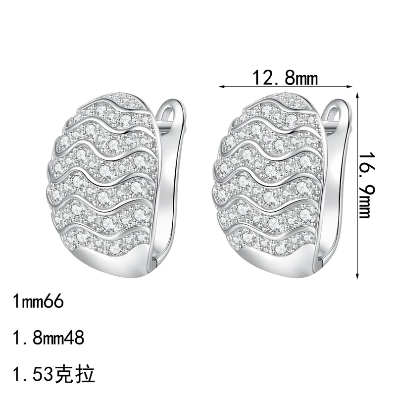 

ZFSILVER, модные свежие классические серебряные серьги с муассанитом 925, классические серьги с волнистыми листьями для подвесок, женские аксессуары, ювелирные изделия, подарок AZ1352-E