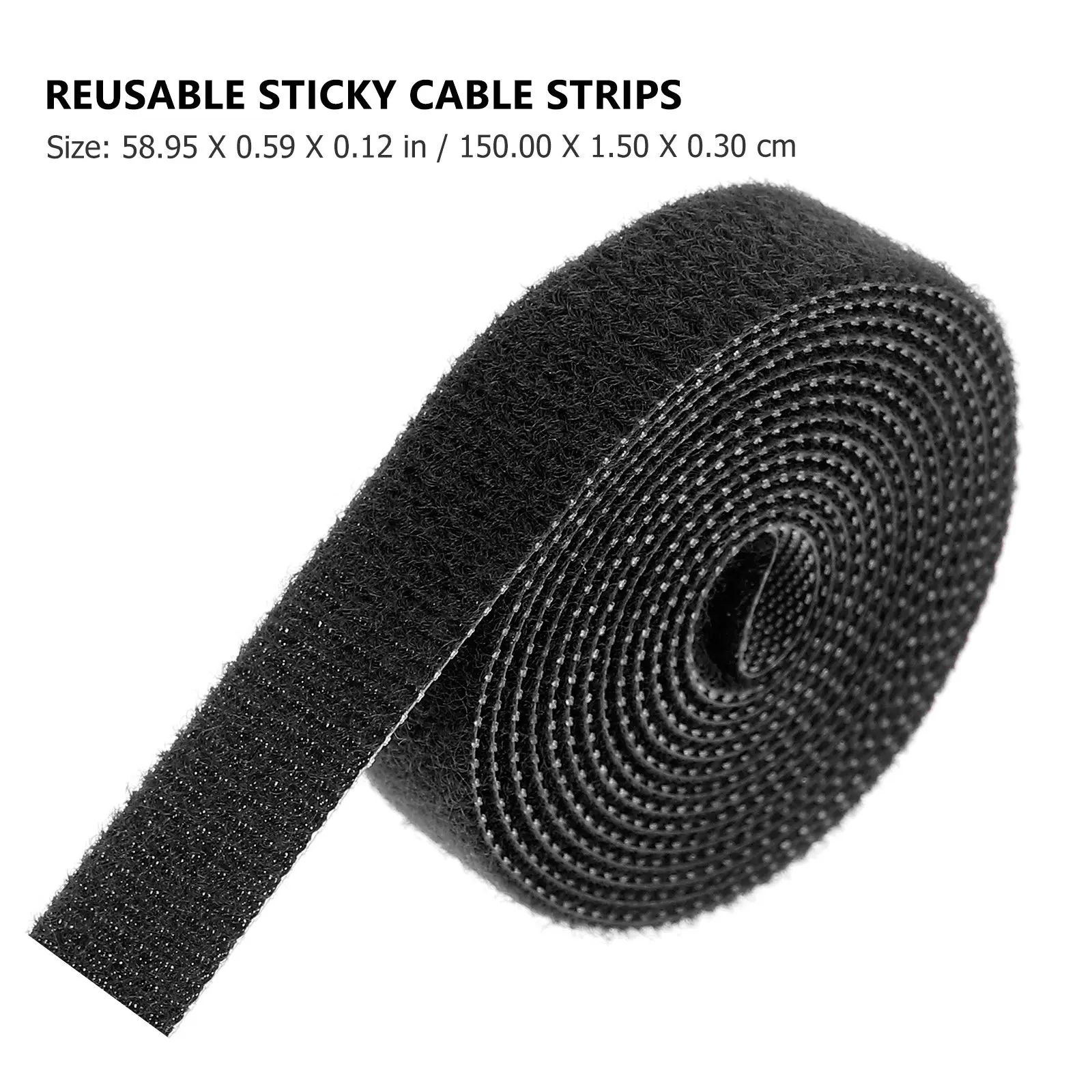 Reusable Self-Adhesive Cable Strips Hook and Loop Cable Organizer Strip Fastening Sticky Cord Strip for Speaker Guitar TV Mic