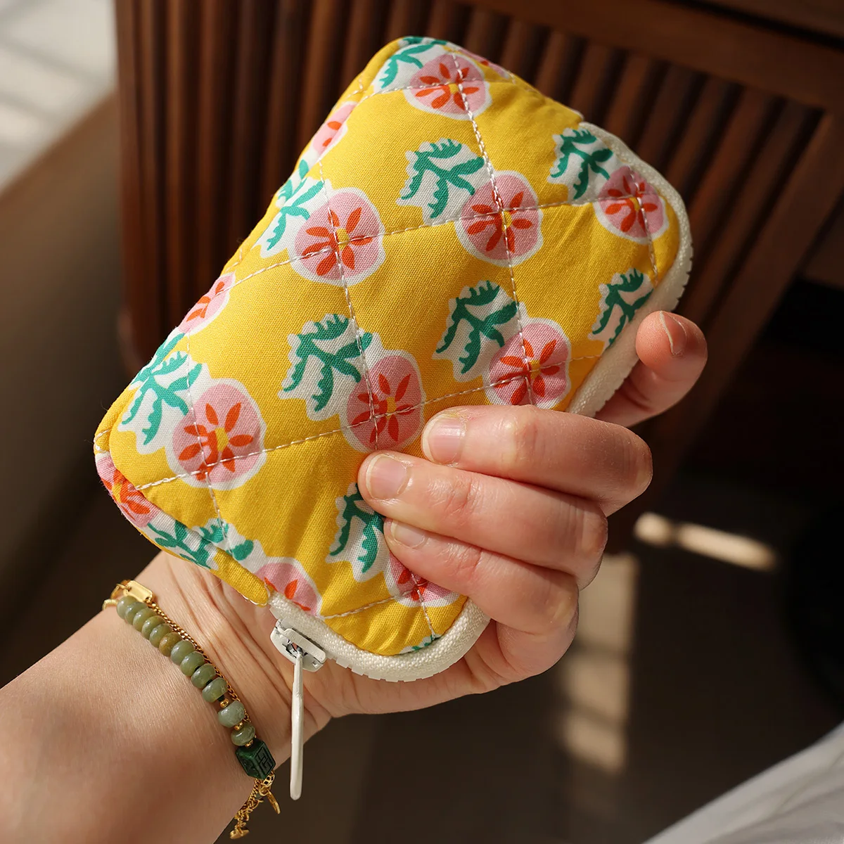 Portable Small Female Multi-Funcational Coin Purse Mini Floral Cartoon Flower Cute Card Package Storage Bag