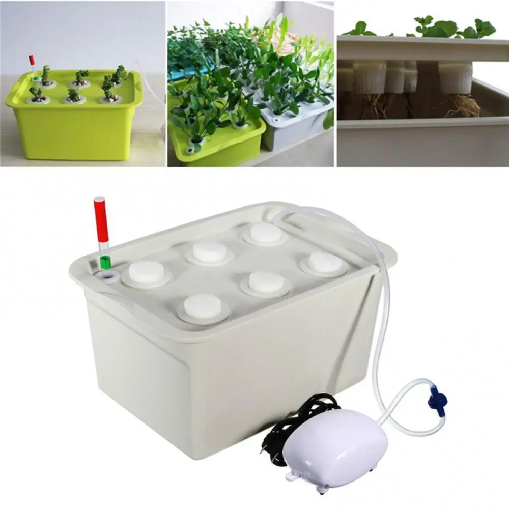 

Indoor 6 Holes Hydroponic System Nursery Pots Soilless Cultivation Plant Nursery Box Grow Kit Culture Balcony Box