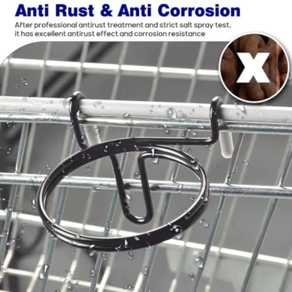 Portable Shopping Cart Cup Holder Space Saving Anti-Slip Hanging Mug Holder Spill Proof Durable Water Drink Cup Holder
