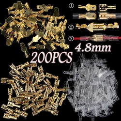 200/100PCS 2.8/4.8/6.3mm spina a molla femmina maschio Spade terminali a crimpare a freddo connettore altoparlante per auto Set di connettori per cavi elettrici