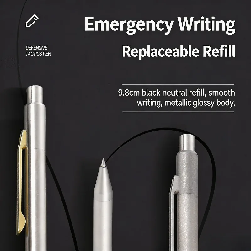 Titanium Alloy Retractable Ballpoint Pen Metal Signing Gel Pen High‑end Tactical Writing Pen for Student Office Daily Use - view 3