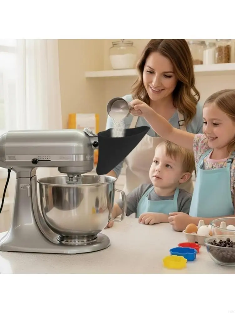 Safe Plastic Powder Pouring Aid consistent Many stirrers Prevents Spills And Mess Dark Gray Black J0MC