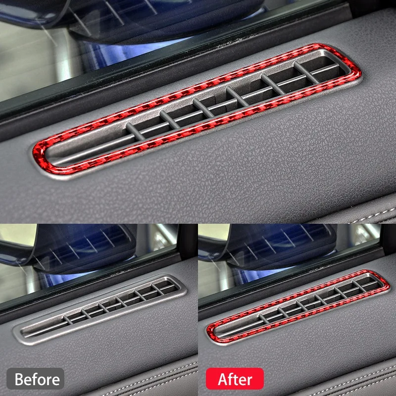 

for Nissan GTR R35 2009-2015 Carbon Fiber Door Speaker Trim Sticker Car Window Air Vent Frame Cover Trim Red