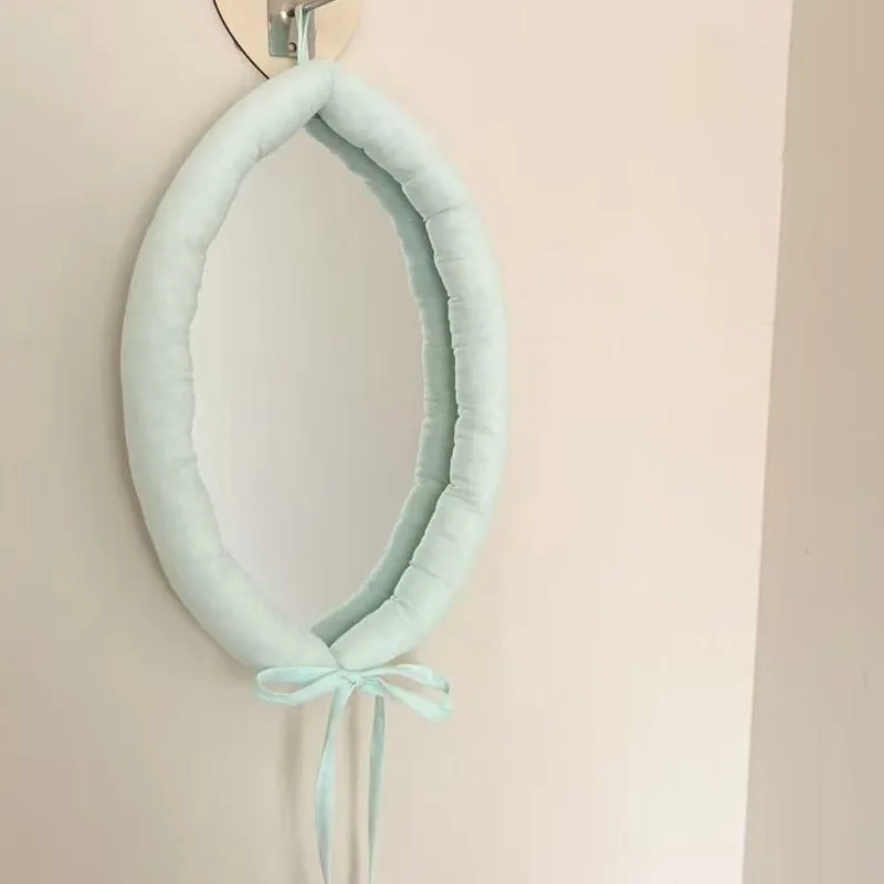 Portable Hanging Makeup Mirror Cartoon Chef Cat Oval Foldable Cute Dorm Room Bedroom Wall Door Vanity Decor Small Pink Gift view 3