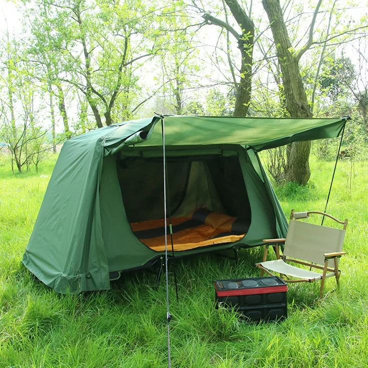 Tent Outdoor Camping Rain-proof Thickened Camping Double-layer Cold-proof Fishing Special Off-ground Tent Rainstorm-proof Double