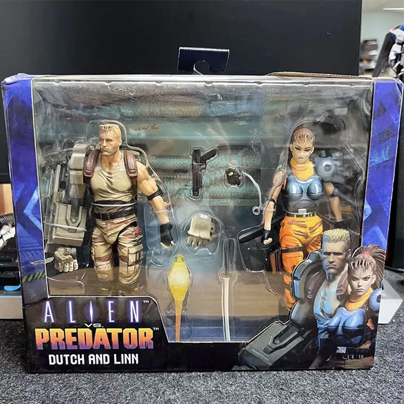Figurki NECA Alien vs Predator DUTCH i LINN Figurki Akcji Manga Figurki Zabawki 7-calowy Ruchomy Model Lalka Anime Prezent Oryginalny