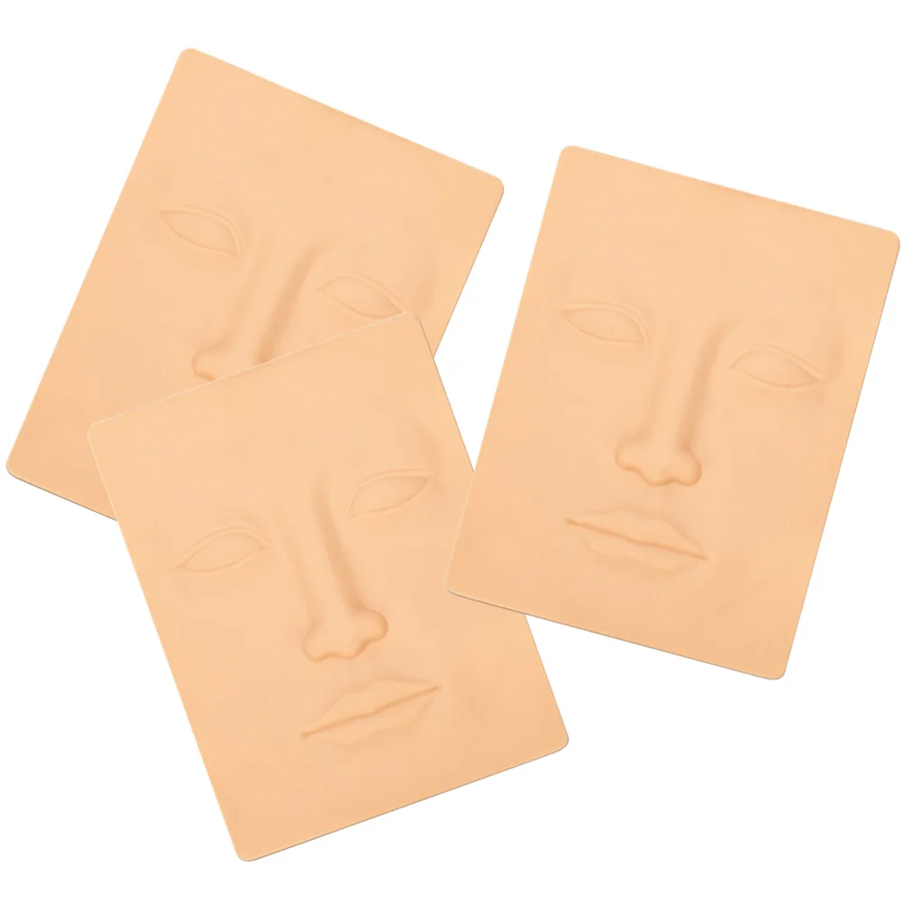 

Набор из 3 силиконовых тренировочных кож для татуажа лица, манекен для практики вышивки тату, искусственная кожа для салонов красоты и макияжа