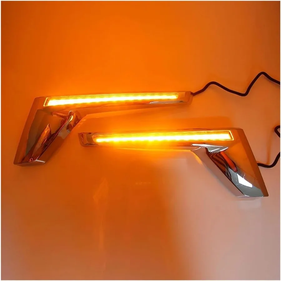 1 مجموعة المصد الأمامي سيارة مصبغة ضوء النهار تشغيل ضوء لتويوتا لاند كروزر LC200 20162020 تحسين الرؤية والحديثة #3