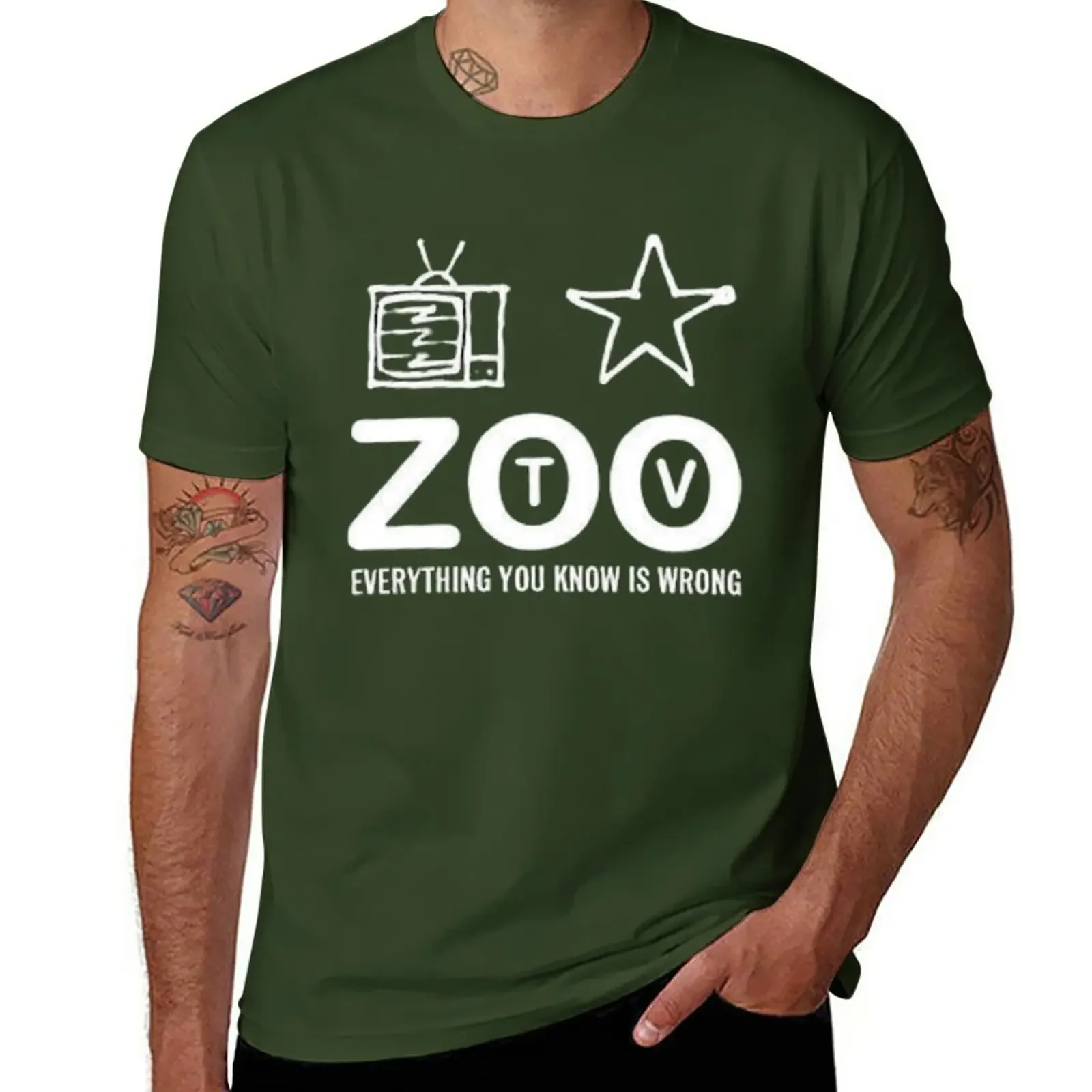 New U2 ZOO TV BY ABEL 2017 T-Shirt vintage t shirt Short sleeve tee T-shirt for a boy anime mens big and tall t shirts