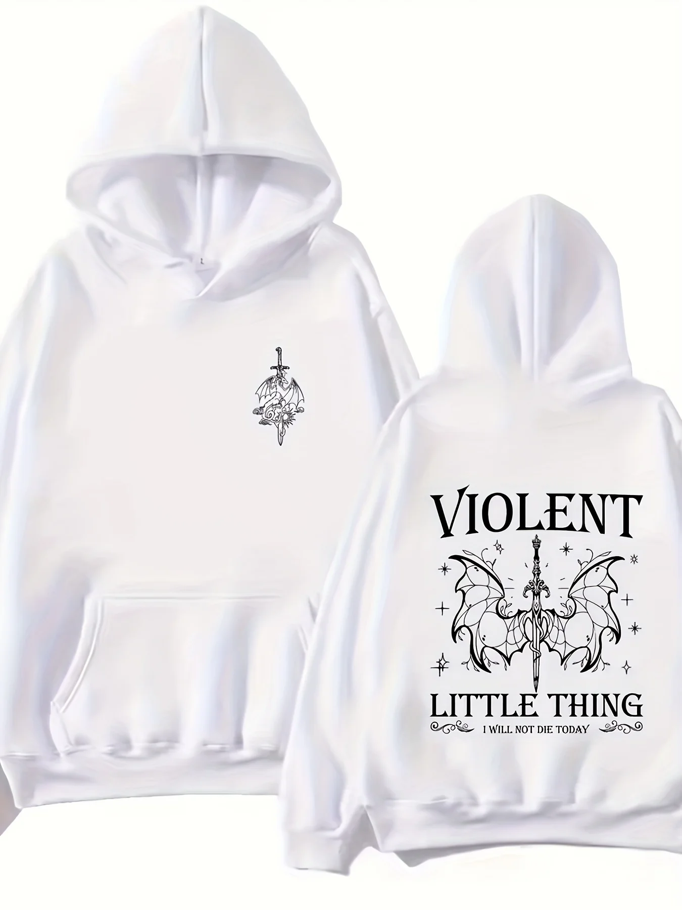 Trendy Violet Little Thing Print Hoodie - Versatile Casual Top, Perfect for Gifts and Gifts Fourth Wing Fan  streetwear