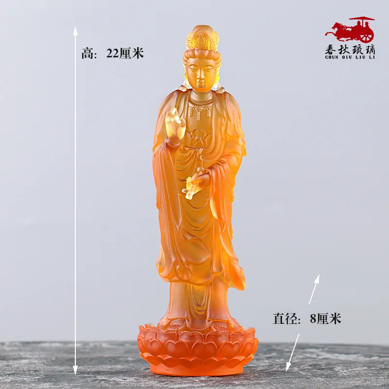 Imagem -03 - Esmalte Colorido Estátua de Buda os Três Santos do Oeste Guanyin Amitabha Grande Potencial Bodhisattva Adoração Ornamento