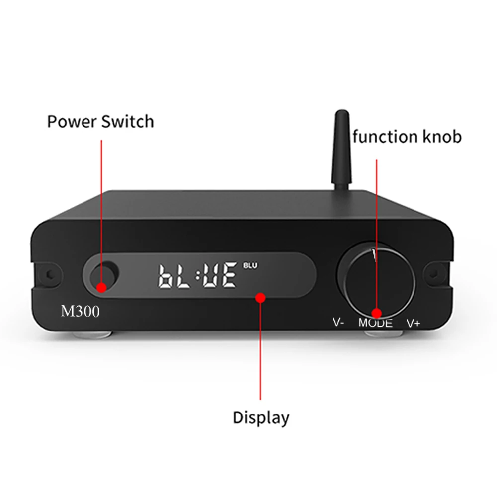 탑 M300 DAC 블루투스 앰프, ESS9018K2M 스테레오 하이파이 홈 시어터 앰프, 32 비트, 192kHz, 클래스 D 미니 파워 앰프, 100W x2