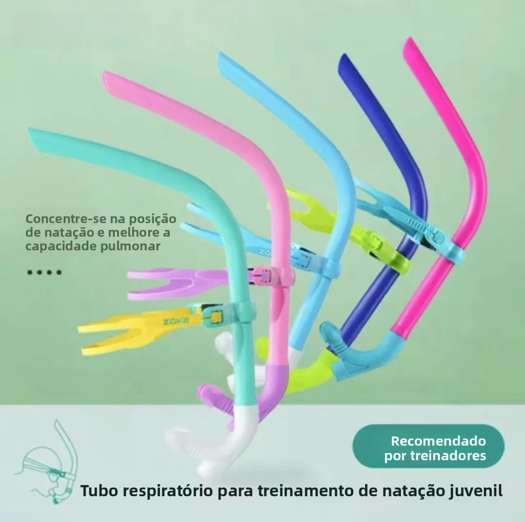 Equipamento de Natação Profissional Zoke, Tubo de Respiração Frontal para Mergulho, Equipamento de Snorkeling, Respirador