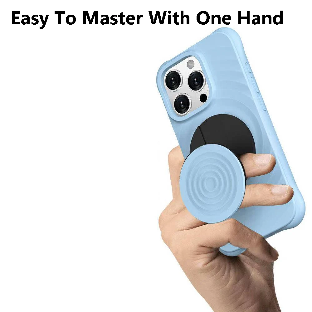 حامل هاتف محمول مغناطيسي قابل للطي، حامل سطح المكتب يدعم دعامة توسيع حلقة متموجة لهاتف magsafe IPhone