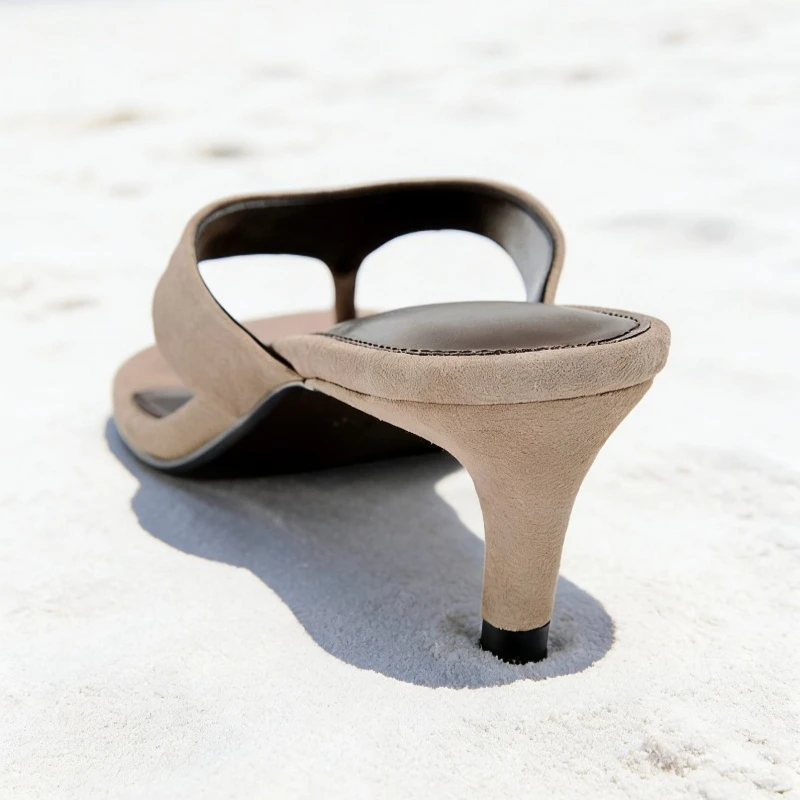 

Designer Brown Velvet Open Toe Heeled Sandals Women Sexy Ankle Strap Buckle Slingback High Heels Elegant Banquet Dress Shoes