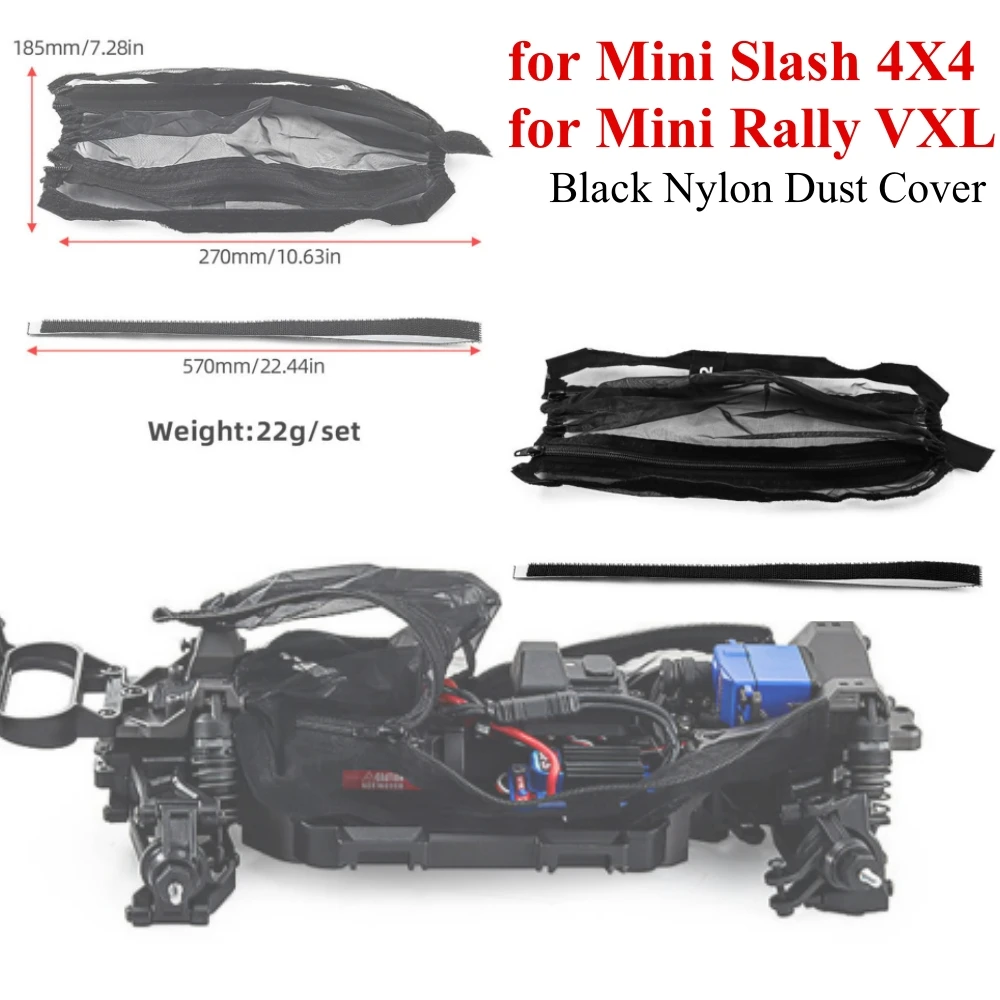 

1 шт. нейлоновый пылезащитный чехол для Mini Slash 4X4 Mini Rally VXL, черный защитный чехол D372, аксессуары для радиоуправляемых машин
