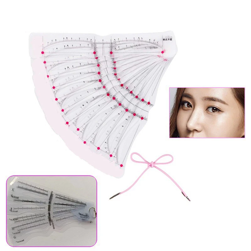 Reusable Eyebrow Shaper DIY 12PCSชุดไม้บรรทัดBrow Definer Eyebrow Stamp Card Softไม้บรรทัดStencil Shapingแต่งหน้าเครื่องมือ