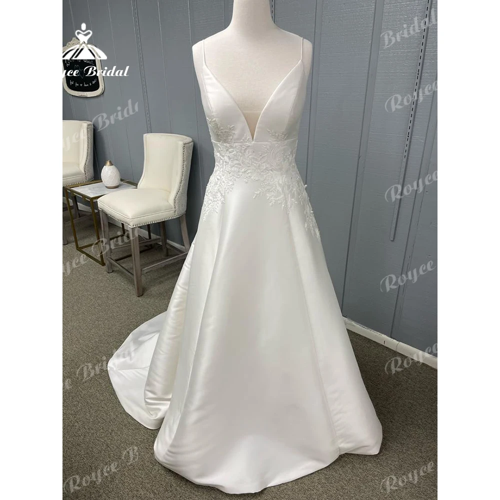 

Roycebridal Spaghetti Straps Satin Wedding Dress 2024 Bridal Gown for Women vistidos de festa de casamento