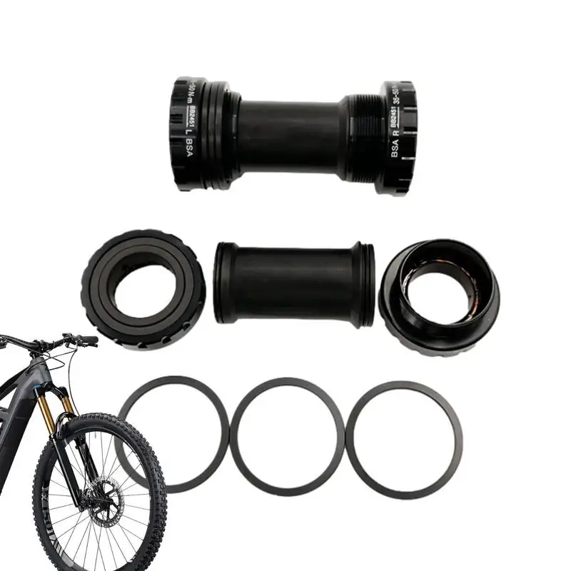 Bike Bottom Brackets Central Movement Bottom Bracket Threaded Bicycle External Bearing Hollow Crankset Part Press Bottom