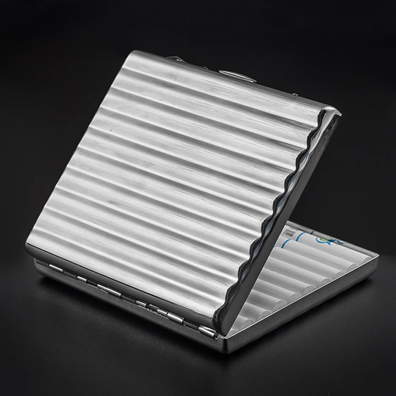 New 1pcs Men's Cigarette Case with Gift Box Pocket Size for 10/ 20pcs Vintage Metal Cigarette Box Portable Cigarette Holder