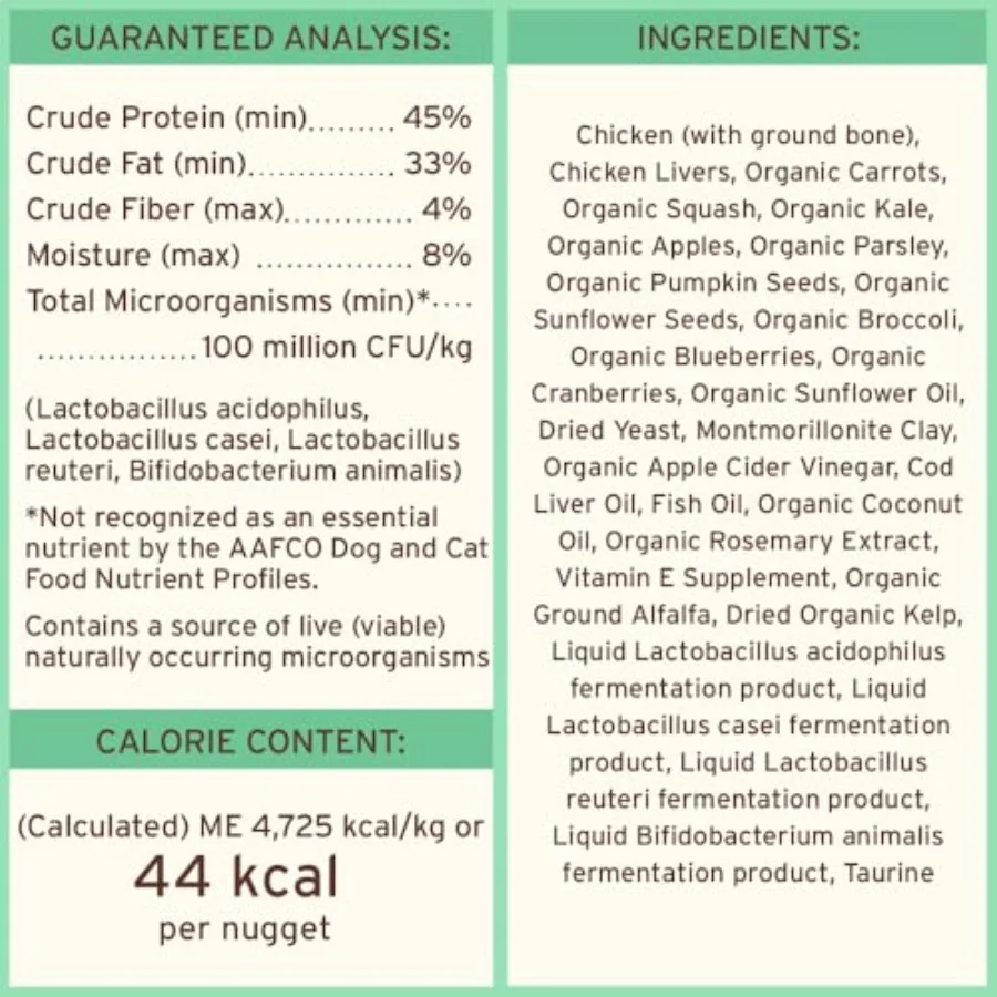 Primal Freeze Dried Dog Food Nuggets Chicken; Complete Balanced Meal Topper or Treat; Premium Healthy Grain Free High Protein R