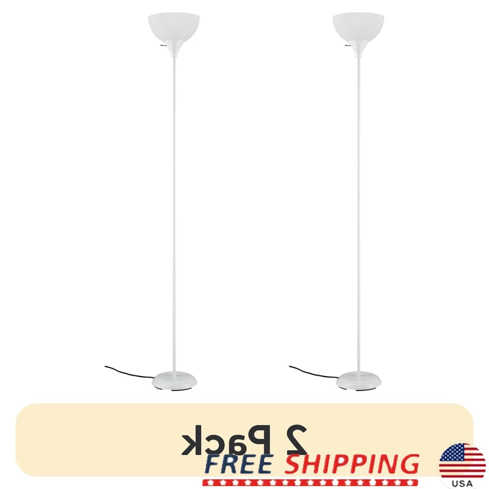 

2 Pack 71 Inch Modern Floor Lamp White Finish 3 Way Socket Switch Ideal Living Room Bedroom Home Office College Dorm