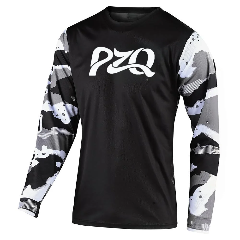

New Unisex pzq Moisture Wicking Bike Shirt for Long Distance Ride Mountain Bike Breathable motocross Cycling mesh Jerseys S-4XL