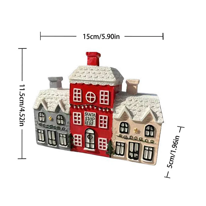 Quemador de incienso de casa nevada de Navidad, quemador de incienso de resina para invierno, quemador de cono de incienso artesanal, decoración del hogar