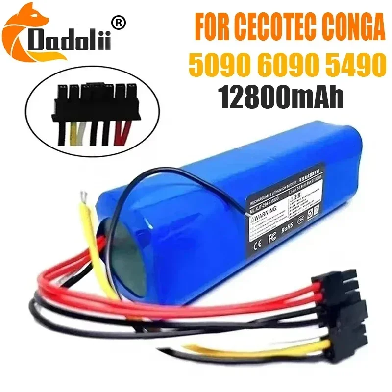 

14.8V 12800mAh 100% New CECOTEC CONGA 5090 6090 5490 Mopping Robot Battery Pack Netease Intelligent Manufacturing NIT Model