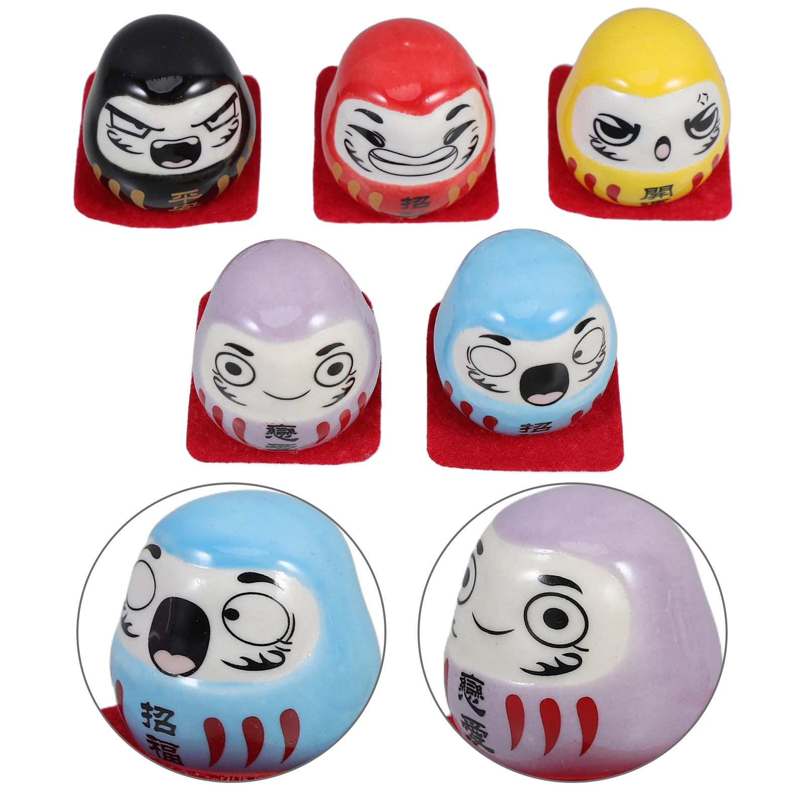 

5 Pcs Egg Figurines Japanese Style Car Home Decor Statue Miniatures Tablenaments