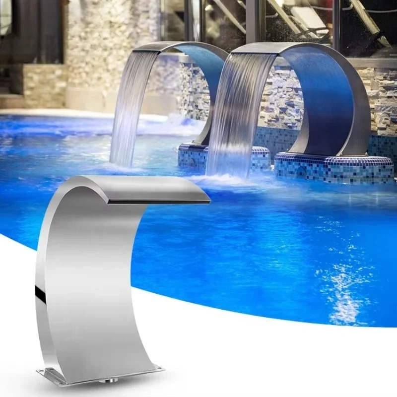Fontana per massaggio sauna con ugello per piscina ad arco a cascata per piscina in acciaio inossidabile adatta per cortile da giardino interno ed esterno