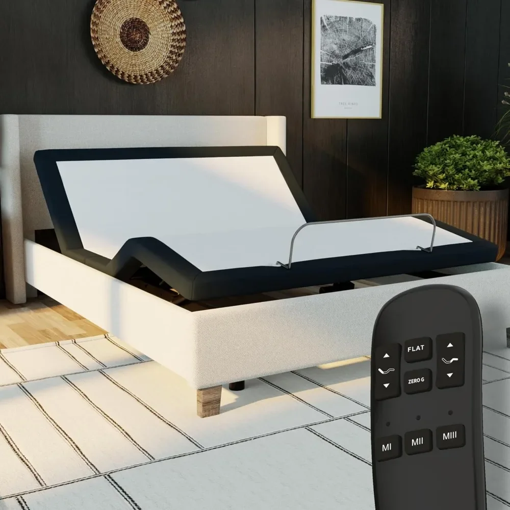 

Adjustable Bed Base Frame with Head and Foot Incline, Wireless Remote Control, Easy Assembly, and 10 Year Warranty