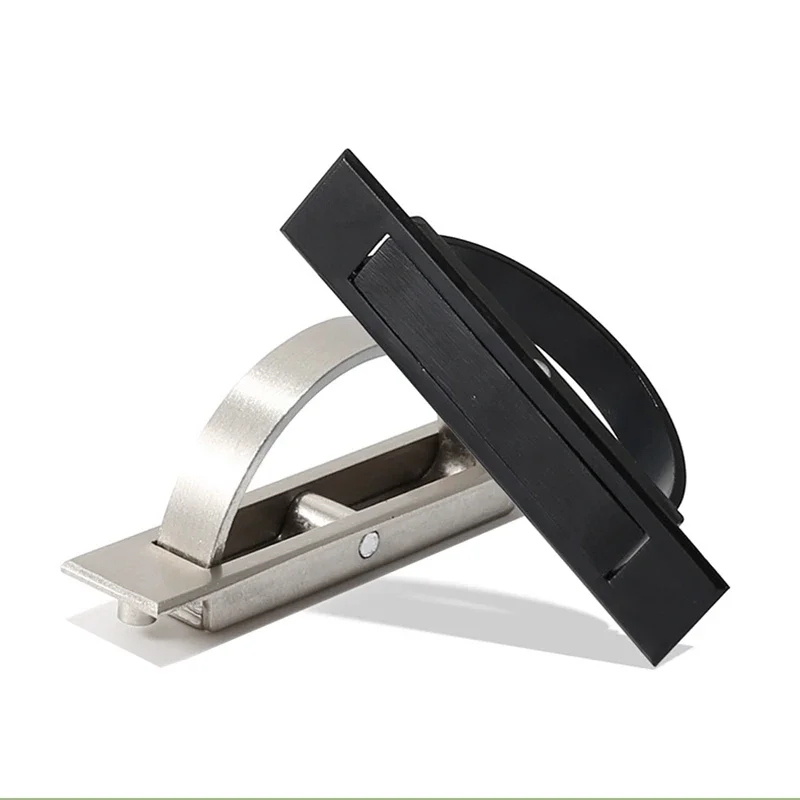 1Pcs 85mm Hole Spacing Invisible Handle Stainless Steel Concealed Handle Back Cover Invisible Embedded Rotating Handle